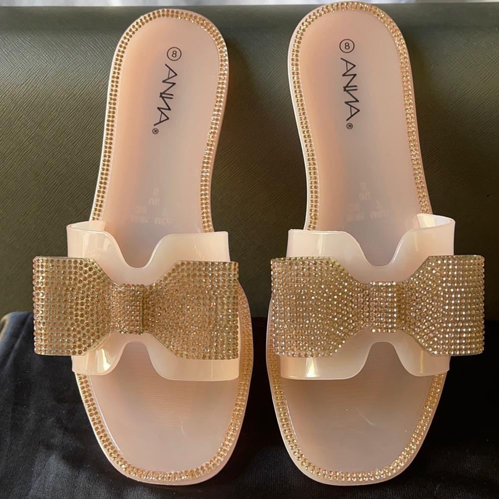 Nude Bow Jelly Flats